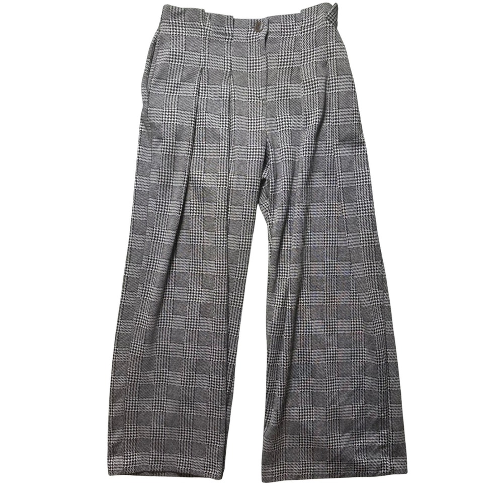 Maeve Anthropologie Plaid Wide Leg‎ Trouser Pants High Rise Career US 6